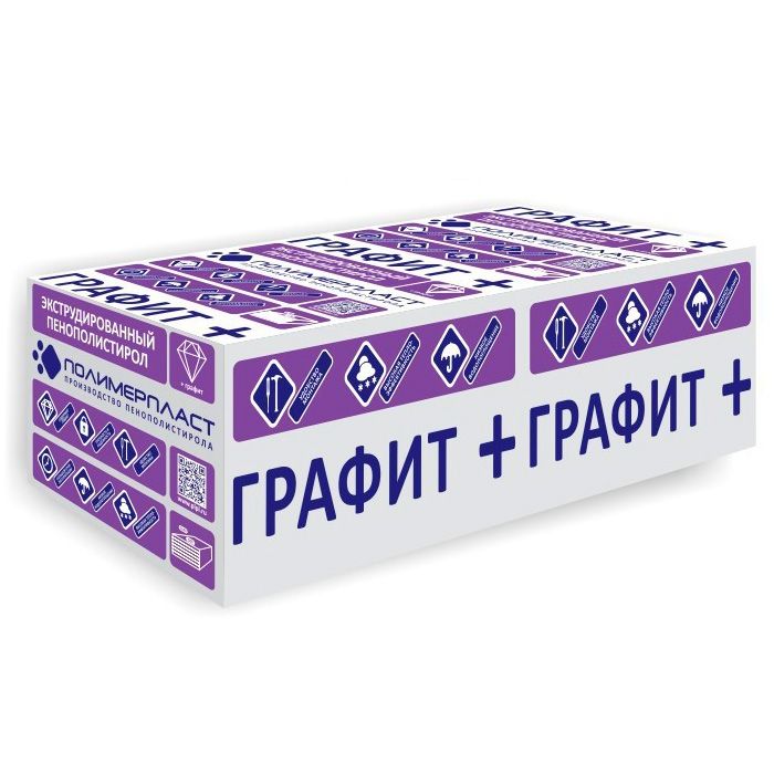 Пенополистирол экструдированный 50мм 1180х580мм ГРАФИТ XPS GP PROF