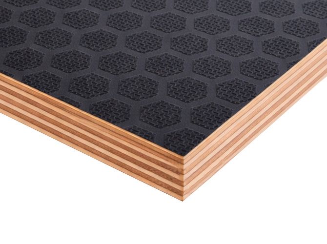 Фанера ФОФ сетчатая 15 мм 2440х1220 мм сорт 1/1 березовая HEXA (черный цвет)