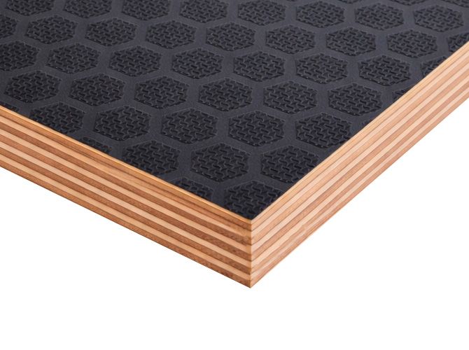 Фанера ФОФ сетчатая 18мм 2440х1220 мм сорт 1/1 березовая HEXA (Черный цвет)